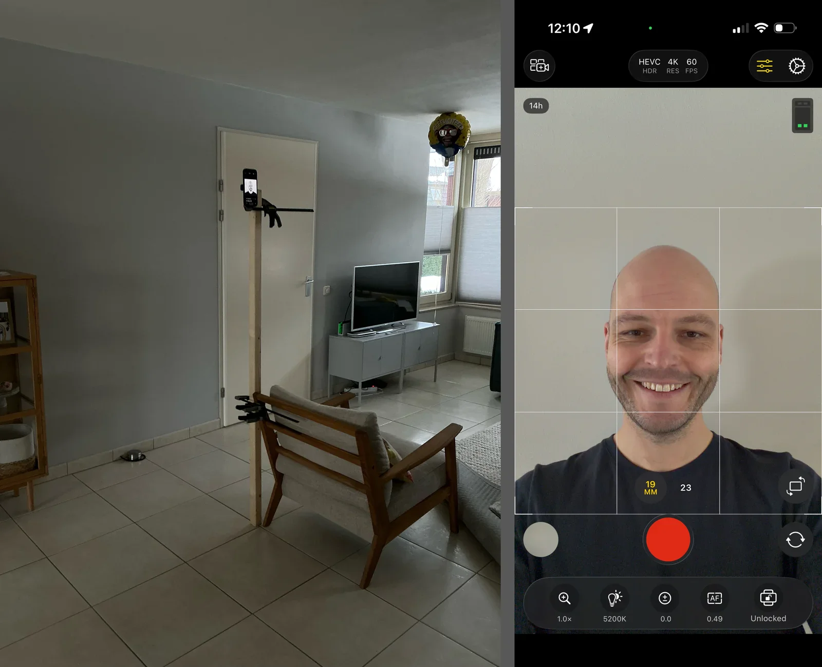 De “Ultra Professional Movie Studio Setup” – mijn woonkamer en iPhone