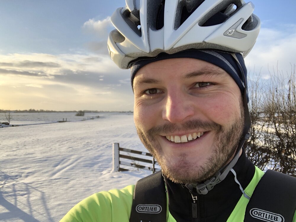 Op de fiets tijdens de Nederlandse winter