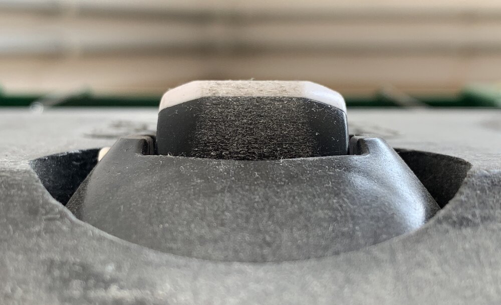 Voorwiel met zwart-wit patroon