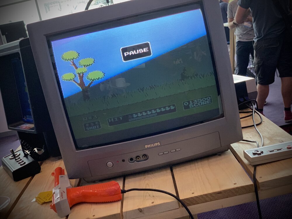DuckHunt met een originele Nintendo zapper