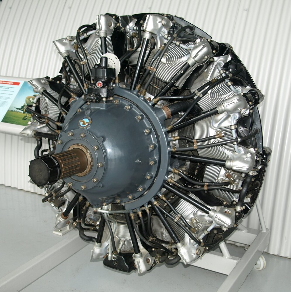 Pratt & Whitney R-1830 Twin Wasp stermotor tentoongesteld in het Imperial War Museum Duxford (foto: Nimbus227)