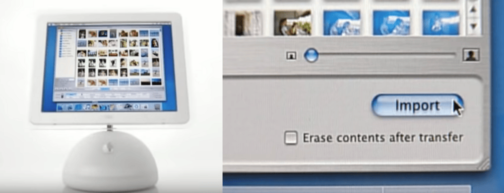 Introductie van iLife in 2002 - getoond op een iMac G4 - ontworpen om leuk, eenvoudig en krachtig te zijn