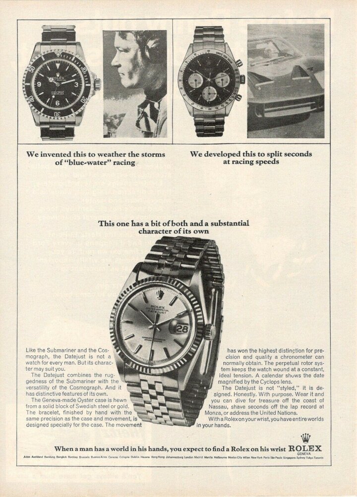 Originele Rolex DateJust-advertentie uit de jaren 60