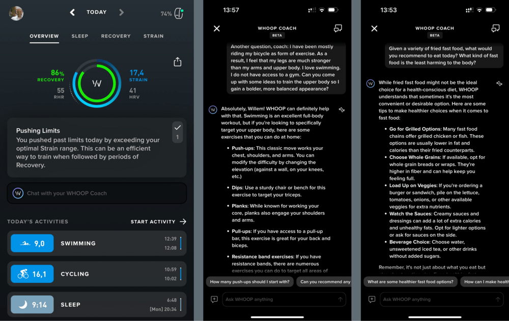 WHOOP's nieuwe integratie met OpenAI maakt het een persoonlijke coach, die je voorziet van advies op maat over training, gezondheid en fit voelen